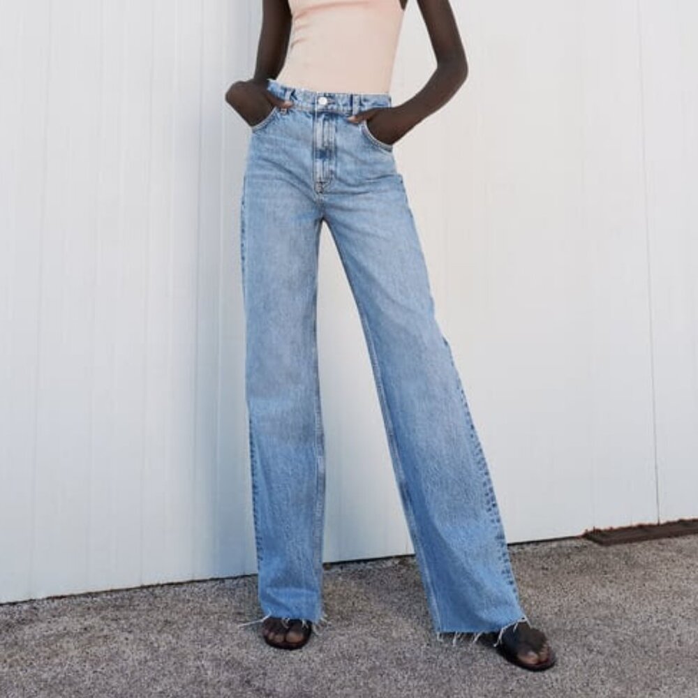 High Rise Wide Leg Full Length Jeans